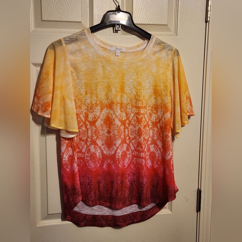 Concepts crew neck top women size large t-shirt